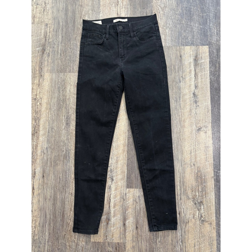 Levis Premium 720 High Rise Super Skinny Jeans Black WaterLessโ Womens Size 27
